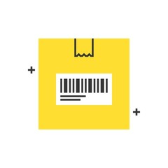 Color box icon, tracking number concept illustration, icon