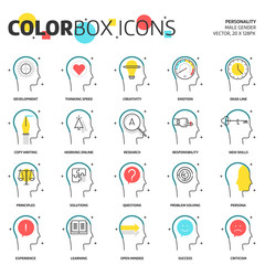 Fototapeta premium Color box icons, business and personality concept