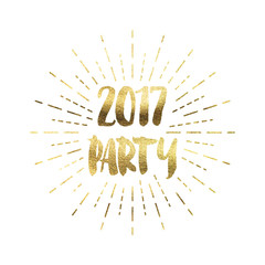 New year celebration gold glitter foil starburst design