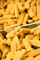 crab sticks on a counter in supermarket