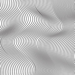 Black and white abstract waves vector background