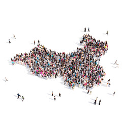 people group shape map China