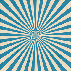 background blue rays of the rising sun retro shabby style grunge vector