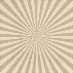 Beige background of the rising sun's rays retro shabby style grunge vector