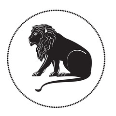 Fototapeta premium Leo black-white silhouette isolated vector