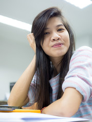 Woman working in archives