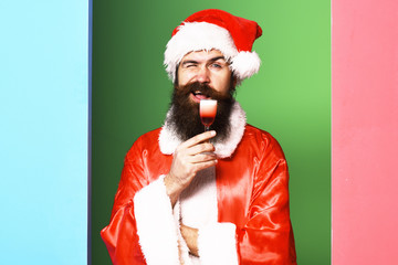 funny bearded santa claus man