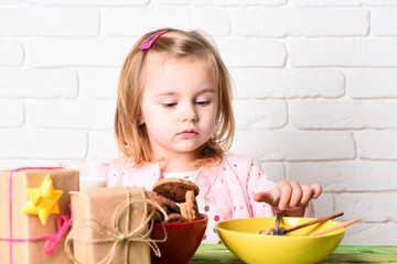 young cute blonde christmas girl