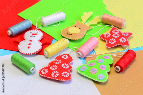 Handmade Christmas Tree Decorations Cute Felt Deer Head