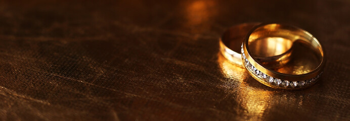 Two wedding rings with diamonds

