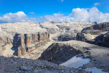 View from the summit of Sass Pordoi, Dolomites, Italy