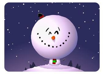 Fototapeta premium muñeco de nieve cabeza grande