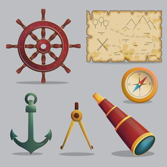 Pirate treasure hunt navigation items