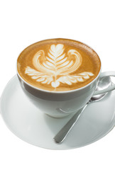 hot art late coffee on white background