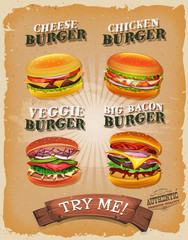 Grunge And Vintage Burger Menu