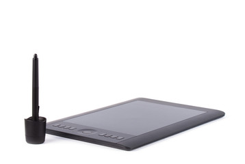 Graphic tablet with pen for illustrators and designers