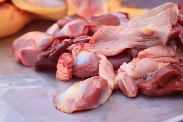 Fresh chicken at market