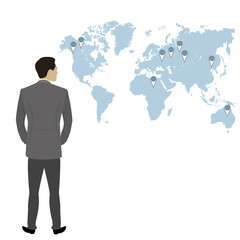 Businessman  full length back view isolated