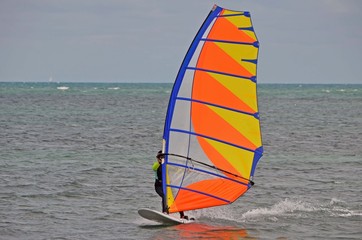 Windsurfer Off Of Virginia Key Beach,Key Biscayne,Florida