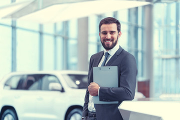 Manager with clipboard