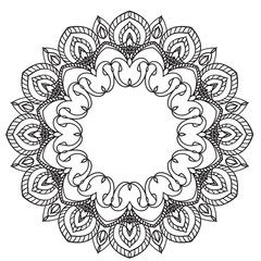 Hand drawing zentangle element. Black and white. Flower mandala.