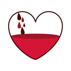 donate blood in heart shape with drops. Vector illustration