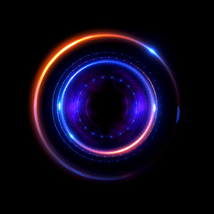 Abstract neon background. luminous swirling bunner. Glowing spiral. 
Shine round frame with light circles light effect. Glowing cover. 
Space for your message. Glossy. LED ellipse