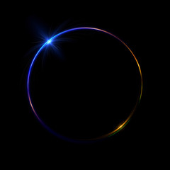 Abstract neon background. luminous swirling bunner. Glowing spiral. 
Shine round frame with light circles light effect. Glowing cover. 
Space for your message. Glossy. LED ellipse