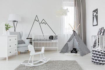 Child room with white furniture