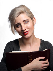 Woman holding a bible