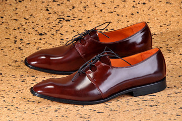 Classic shiny brown mens shoes