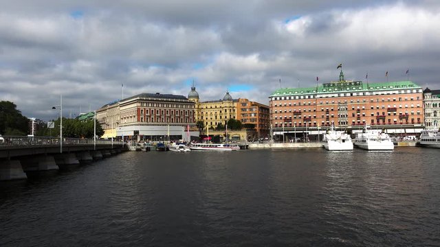 The Grand Hotel in Stockholm. Sweden.  4K.
