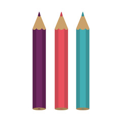 Set of colored pencils icon vector illustration