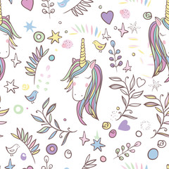 Unicorn Rainbow seamless pattern