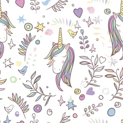 Acrylic prints Unicorn Unicorn Rainbow seamless pattern