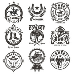 Obraz premium Set of vector rodeo logos