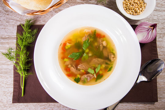 soup with quail meat