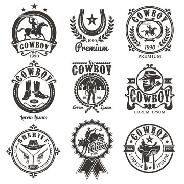 Set of vector rodeo logos