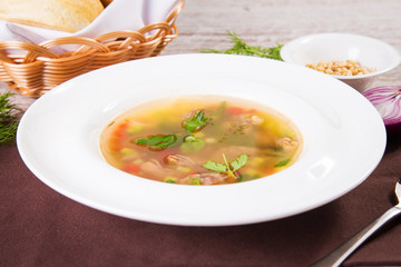 soup with quail meat