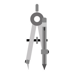 gray silhouette compass with pencil vector illustration