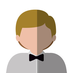 half body man half brunette and caucasian with blond hair. Vector illustration