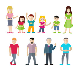 People Characters Vector Illustrations Set