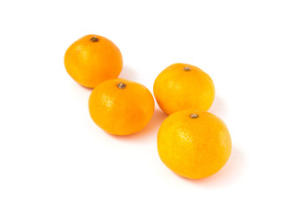 Closeup flesh orange fruit on white background, fruit for health