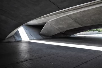 Keuken spatwand met foto Under the concrete architecture bridge with light and shadow. © Dimitri Stevens