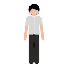 caucasian man young with casual suit vector illustration