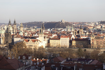 Fototapeta na wymiar View on the autumn Prague City, Czech Republic