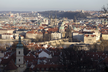 View on the autumn Prague City, Czech Republic