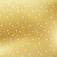 Winter Holiday gold shine snow background . Vector Christmas blurred texture for greeting card.