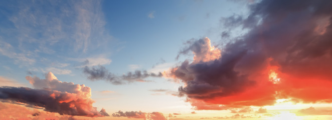 red sunset in the sky