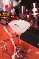 cocktail, white sambuca, tequila, gin, ice, rosemary syrup, vanilla, cool, refreshing drink bar